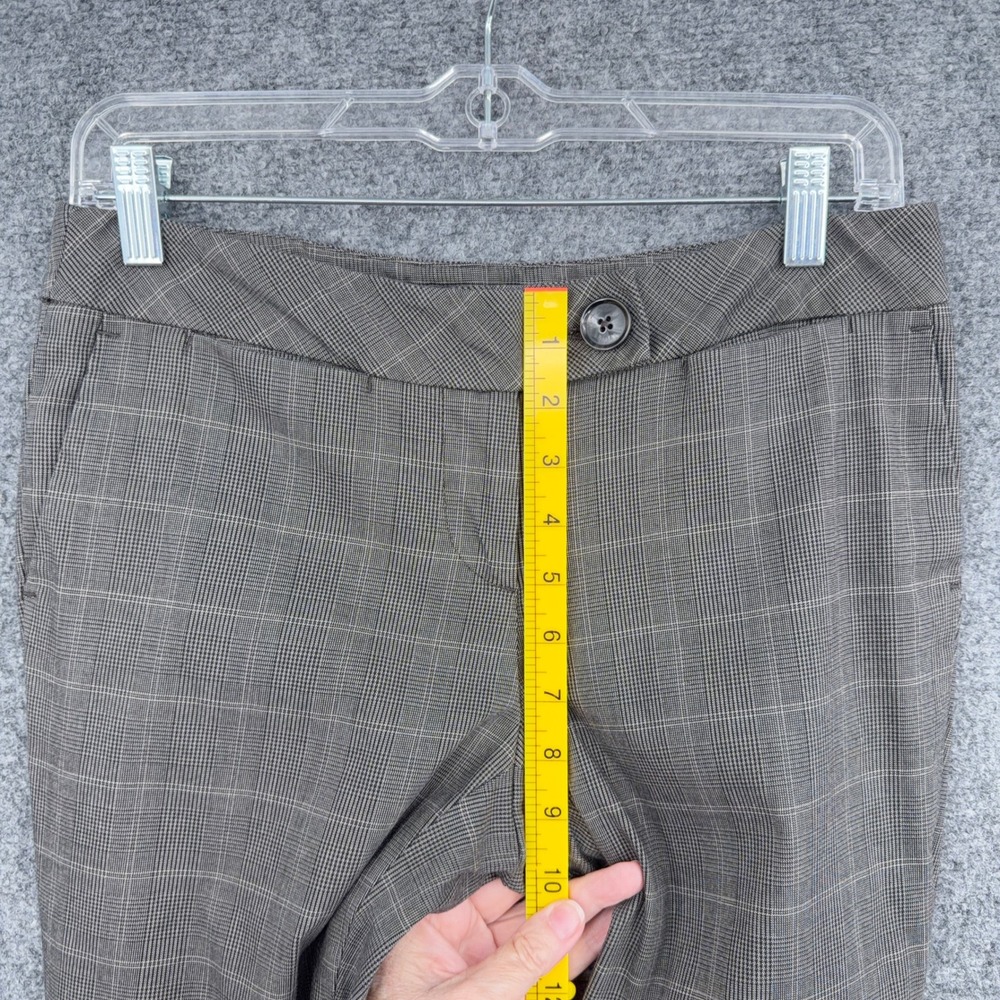 Ann Taylor LOFT Plaid Cropped Pants Women 4P Cotton Gray - Picture 6 of 8